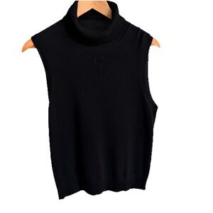 Lauren Ralph Lauren 100% Silk Chunky Knit Turtleneck Sleeveless Sweater Size XL